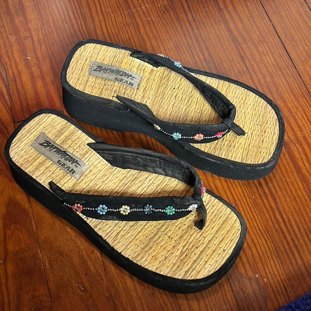 Vintage 90s Baywatch Gear platform sandals